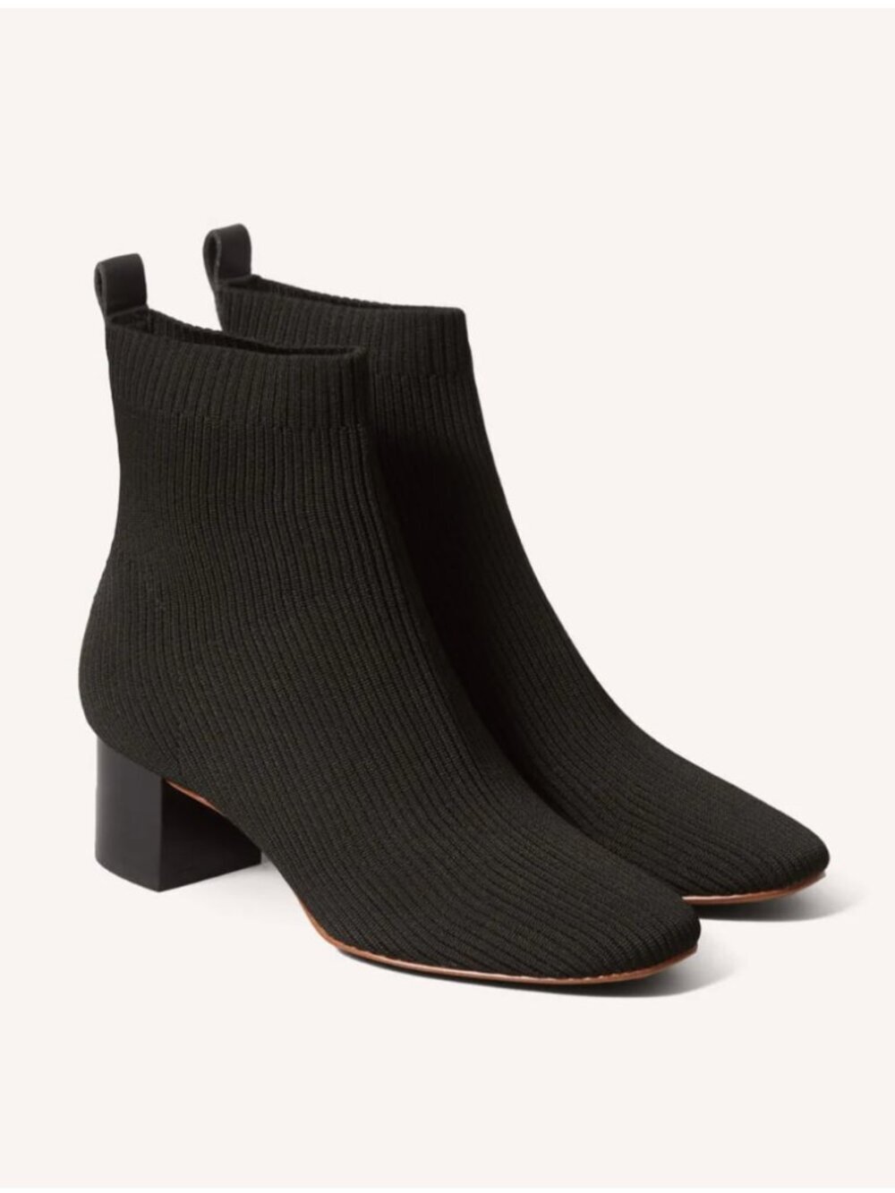 Everlane Black Glove Boots Heel Boot Reknit Glove Booties Slip On Size 7